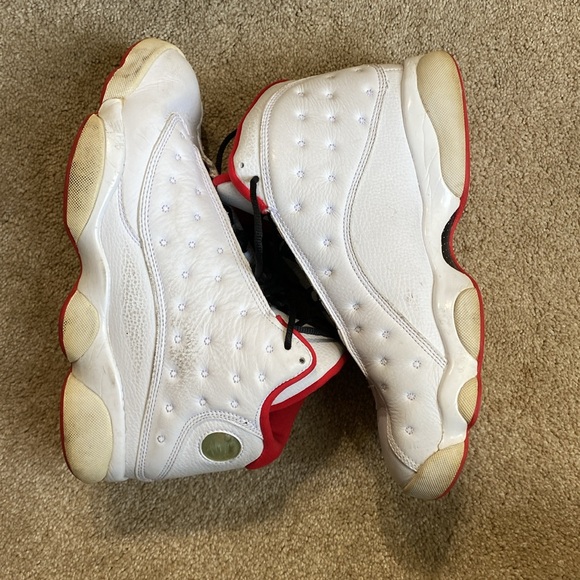 Jordans, White and Red with Black Laces - Picture 2 of 4